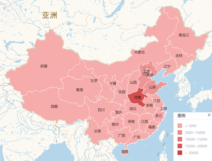 2021年花生收獲機(jī)關(guān)注度地區(qū)分布